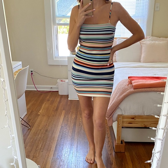 Sunset & Spring Striped Mini Dress - Picture 2 of 7